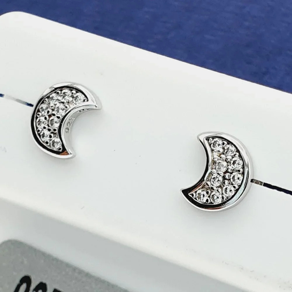 925 Sterling Silver CZ Stud Earrings for Women/Girl, US925P1023